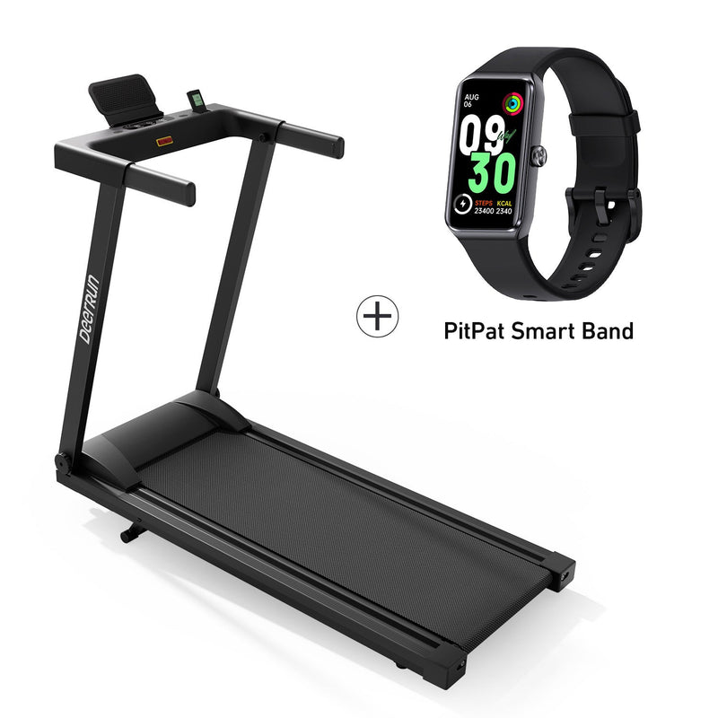 DeerRun All-New 2026 A1 Pro Move+ Smart Foldable Treadmill with 6% Incline & NFC | 350 lbs, 10 mph, Black