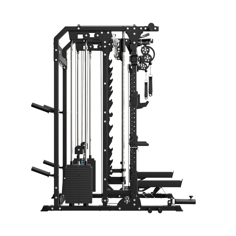Major Fitness - B52 Pro Smith Machine Home Gym with Power Rack, Cable Crossover, Dual Pulley System, Landmine, and Multi-Grip Pull-Up Bar