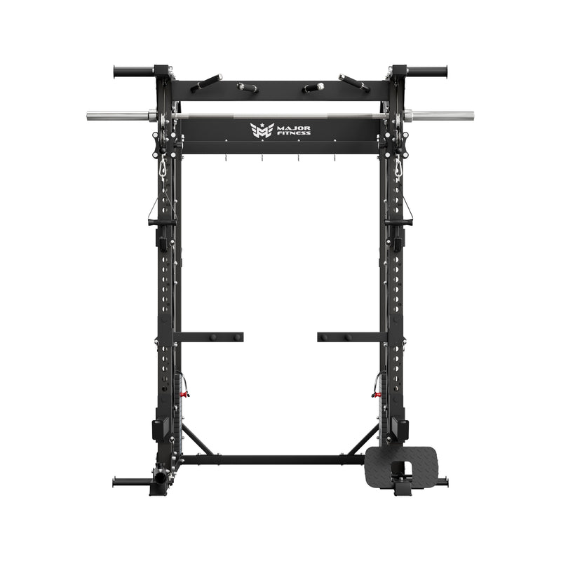 Major Fitness - B52 Pro Smith Machine Home Gym with Power Rack, Cable Crossover, Dual Pulley System, Landmine, and Multi-Grip Pull-Up Bar