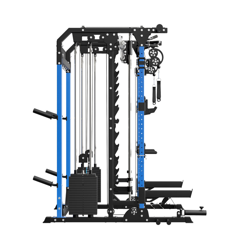 Major Fitness - B52 Pro Smith Machine Home Gym with Power Rack, Cable Crossover, Dual Pulley System, Landmine, and Multi-Grip Pull-Up Bar