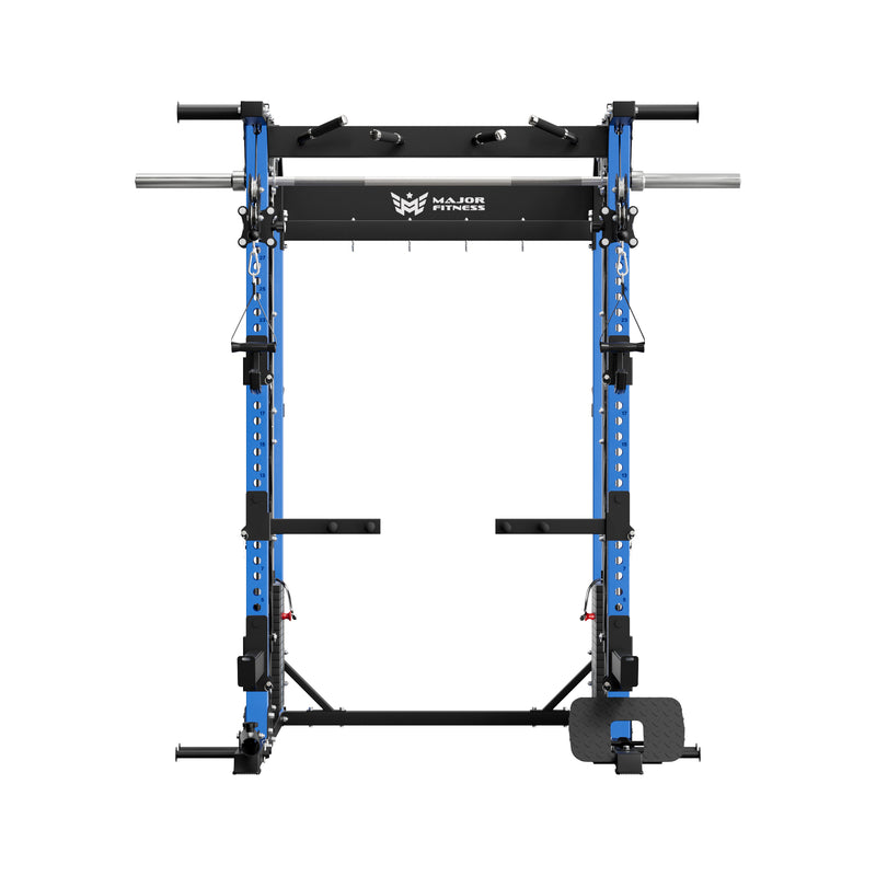 Major Fitness - B52 Pro Smith Machine Home Gym with Power Rack, Cable Crossover, Dual Pulley System, Landmine, and Multi-Grip Pull-Up Bar