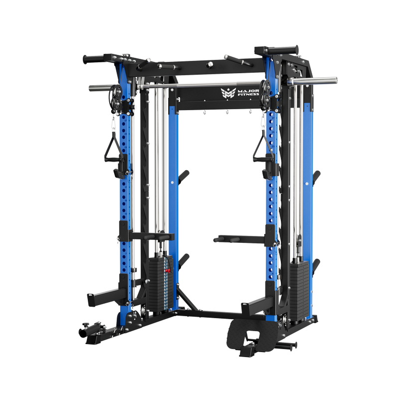 Major Fitness - B52 Pro Smith Machine Home Gym with Power Rack, Cable Crossover, Dual Pulley System, Landmine, and Multi-Grip Pull-Up Bar