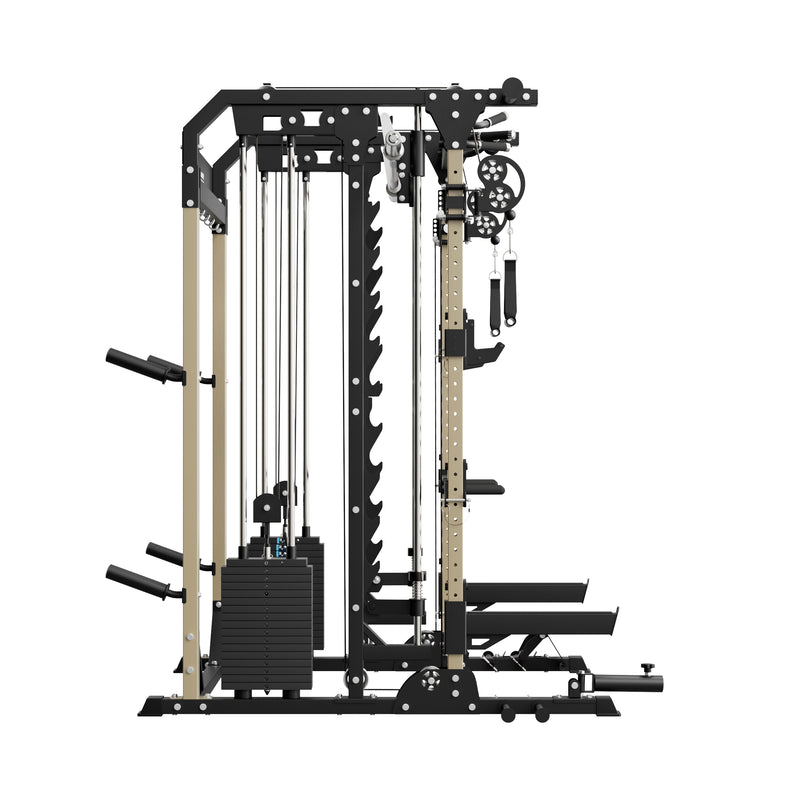 Major Fitness - B52 Pro Smith Machine Home Gym with Power Rack, Cable Crossover, Dual Pulley System, Landmine, and Multi-Grip Pull-Up Bar