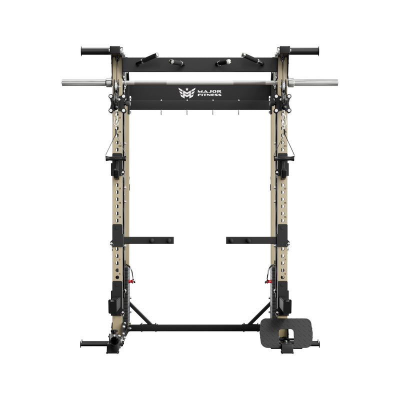 Major Fitness - B52 Pro Smith Machine Home Gym with Power Rack, Cable Crossover, Dual Pulley System, Landmine, and Multi-Grip Pull-Up Bar