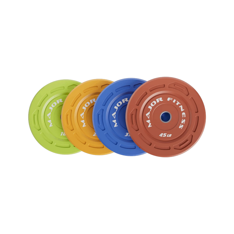 Major Fitness - Color Grip Low Bounce Bumper Plates - 230LB [10lbx2/25lbx2/35lbx2/45lbx2]