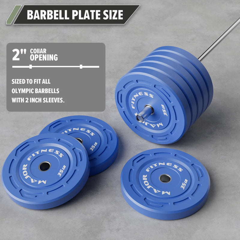 Major Fitness - Color Grip Low Bounce Bumper Plates - 35LB Pair