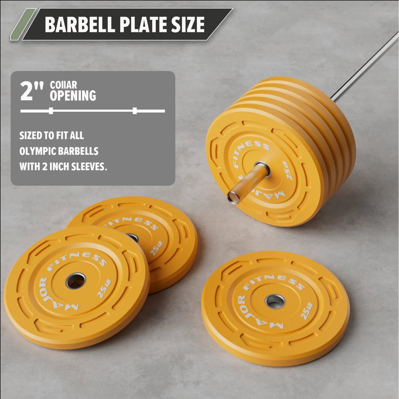 Major Fitness - Color Grip Low Bounce Bumper Plates - 70LB [10lbx2/25lbx2]