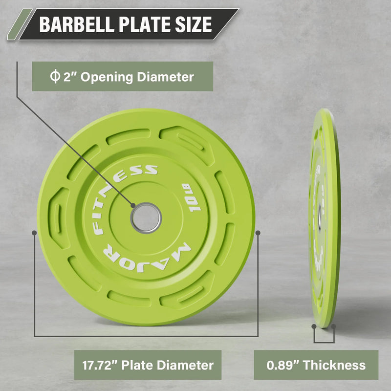 Major Fitness - Color Grip Low Bounce Bumper Plates - 70LB [10lbx2/25lbx2]