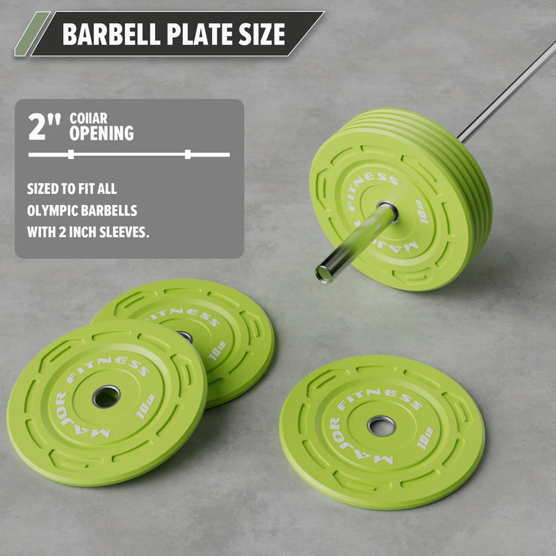 Major Fitness - Color Grip Low Bounce Bumper Plates - 70LB [10lbx2/25lbx2]