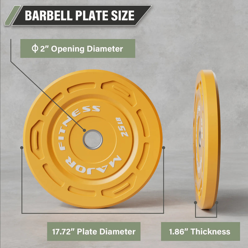 Major Fitness - Color Grip Low Bounce Bumper Plates - 70LB [10lbx2/25lbx2]