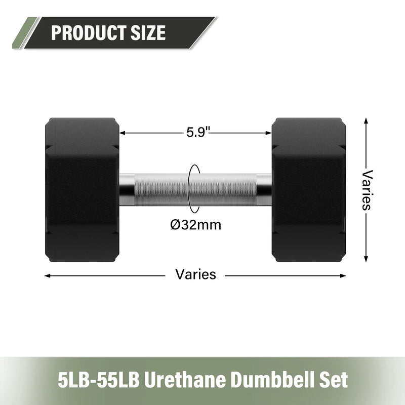 Major Fitness - Urethane Octagonal-Shield Dumbbells