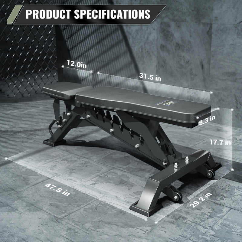 Major Fitness - Adjustable Bench | 1300Lbs Capacity Weight Bench PLT01