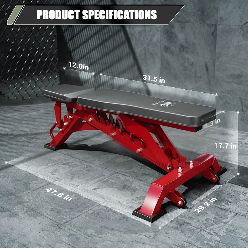 Major Fitness - Adjustable Bench | 1300Lbs Capacity Weight Bench PLT01