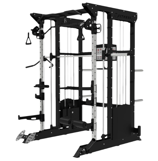 All-in-One Home Gym, Power Rack w/ Smith Machine & Functional Trainer w/ 2x - 220lb weight stacks (New)