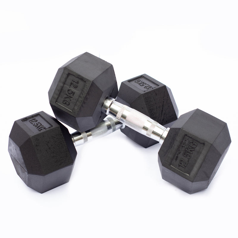 AVF - Rubber Hex Dumbbells 5lbs - 50lbs