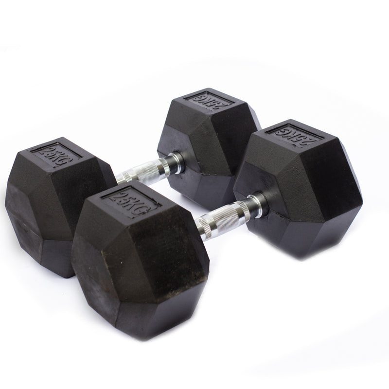 AVF - Rubber Hex Dumbbells 5lbs - 50lbs