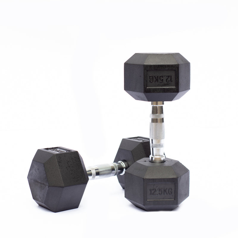 AVF - Rubber Hex Dumbbells 5lbs - 50lbs