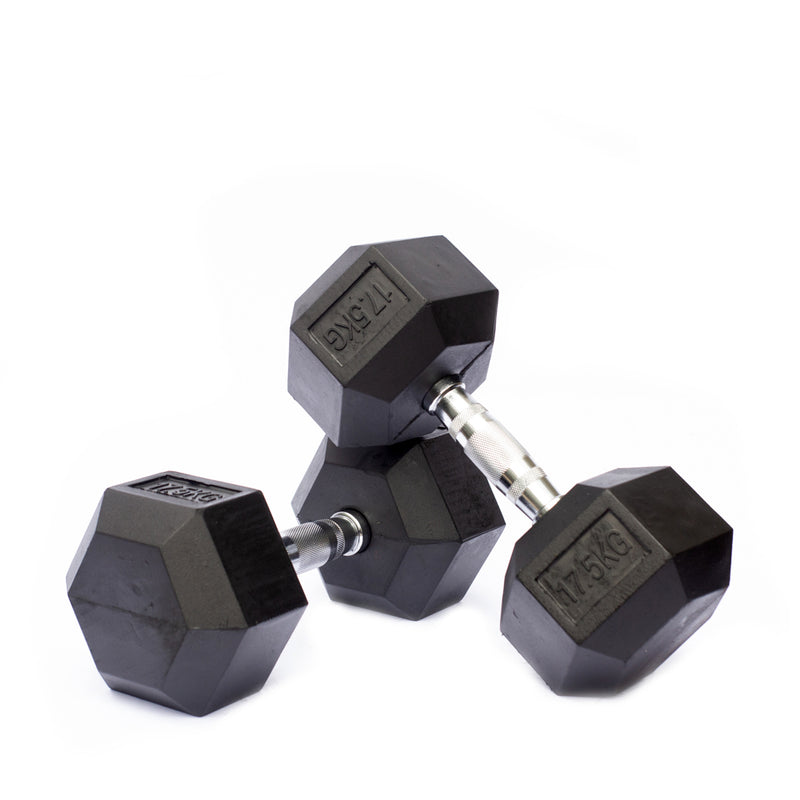 AVF - Rubber Hex Dumbbells 5lbs - 50lbs