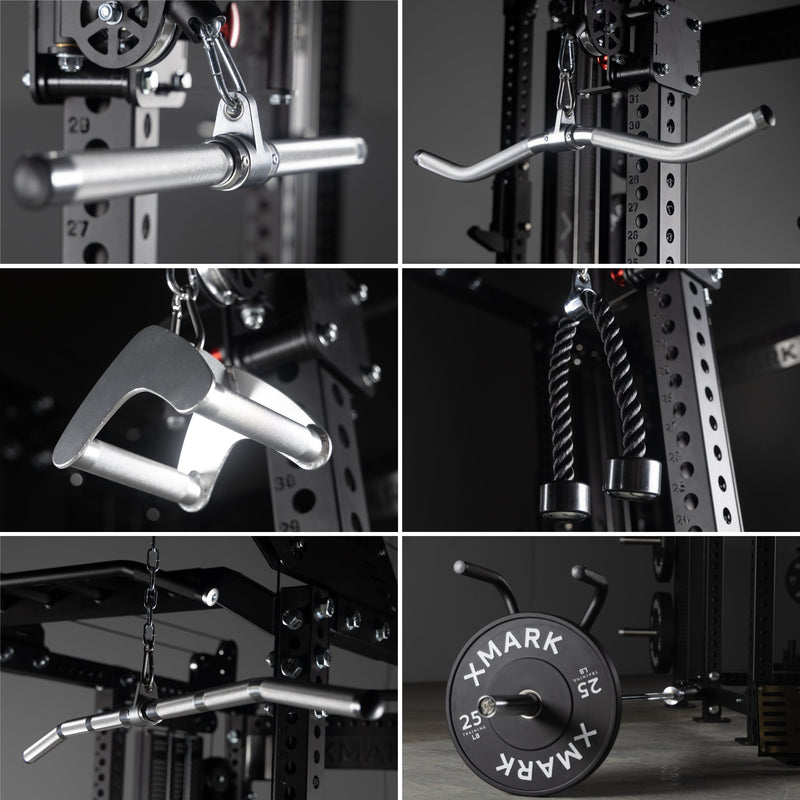 Commercial Power Rack Cable Machine, 440 lbs Total Stack Weight
