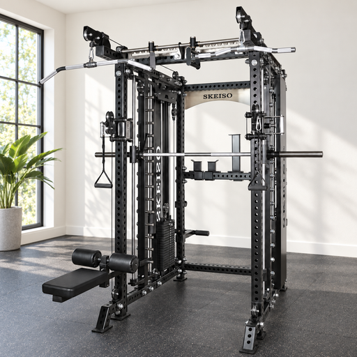 SKEISO SKS-1 Smith machine and functional trainer in a home gym